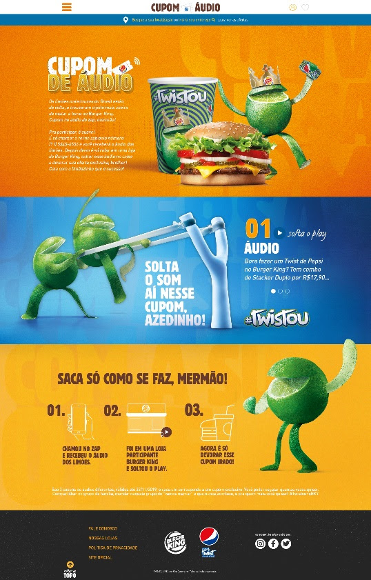 Burguer King e Pepsi distribuem cupons em mensagens de áudio