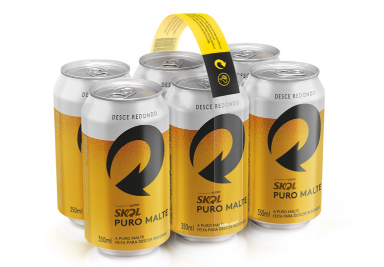 SKOL testa pack com 70% menos plástico