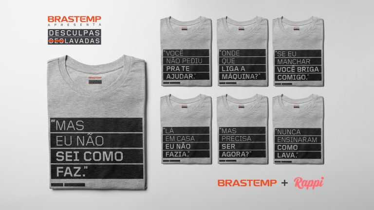 Brastemp faz parceria com a Rappi para distribuir camisetas com “desculpas deslavadas”
