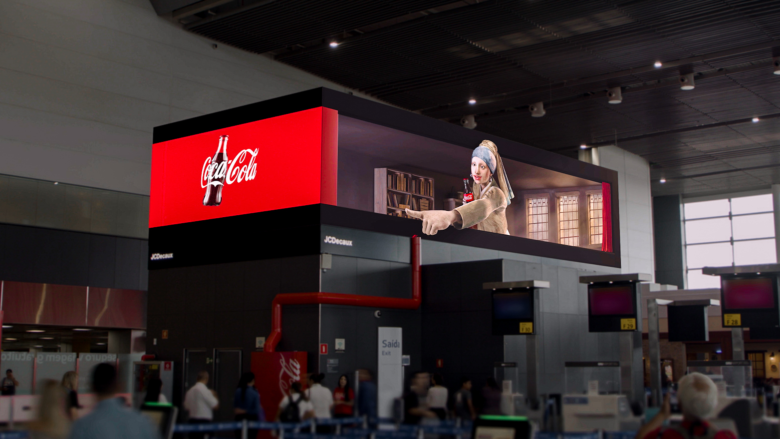 Coca-Cola: bebida gelada sai de uma pintura de arte em painel 3D