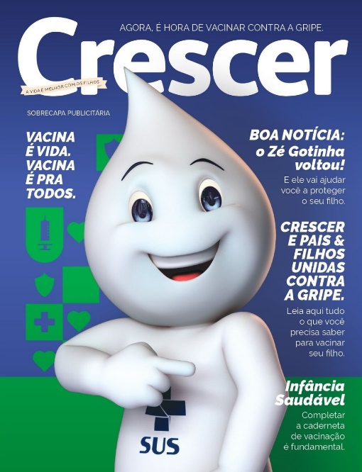 Zé Gotinha é capa da Crescer e da Pais&Filhos