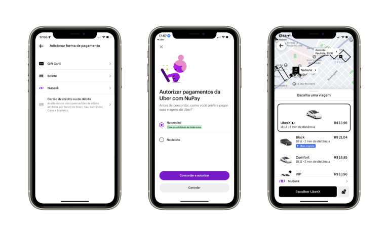 Nubank e Uber divulgam a implantação do NuPay