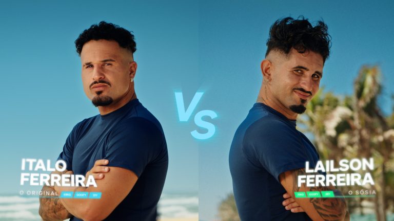 Por Kaiak, Natura coloca Ítalo Ferreira frente a frente com seu sósia