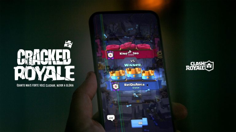 Clash Royale transforma celulares rachados em campanha