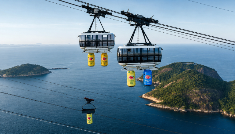 Guaraná Antarctica leva campanha da Copa para o Bondinho do Pão de Açúcar
