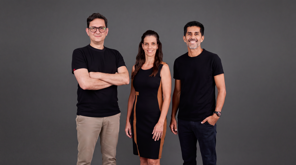 Luis Paulo Andrade, Lila Rodrigues e Tiago Barreto, sócios da Granulare: “Ideia forte barateia mídia.”